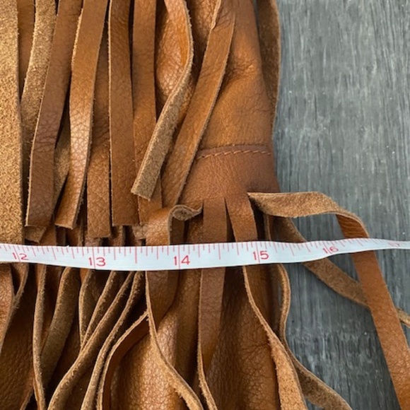 Garnet Hill Italian Leather Fringed Shoulder Bag - Picture 8 of 13